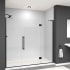 Transolid Elizabeth 76" High x 78" Wide Hinged Semi Frameless Shower Door with Clear Glass Matte Black