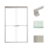 Transolid 76" High x 47" Wide Bypass Frameless Shower Door with Clear Glass Brushed Stainless