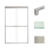 Transolid 76" High x 47" Wide Bypass Frameless Shower Door with Clear Glass Brushed Stainless