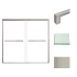 Transolid 58" High x 59" Wide Bypass Frameless Shower Door with Clear Glass Brushed Stainless