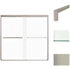Transolid 58" High x 59" Wide Bypass Frameless Shower Door with Frosted Glass Brushed Stainless