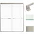 Transolid 76" High x 59" Wide Bypass Frameless Shower Door with Frosted Glass Brushed Stainless