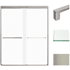 Transolid 76" High x 59" Wide Bypass Frameless Shower Door with Frosted Glass Brushed Stainless