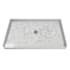 Transolid Pre-Tiled 60" x 36-1/4" Rectangular Shower Base with Single Threshold and Center Drain Off-White Hexagon