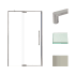 Transolid 76" High x 48" Wide Pivot Semi Frameless Shower Door with Clear Glass Brushed Stainless