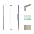 Transolid 76" High x 48" Wide Pivot Semi Frameless Shower Door with Clear Glass Brushed Stainless