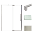 Transolid Irene 76" High x 60" Wide Pivot Semi Frameless Shower Door with Clear Glass Brushed Stainless