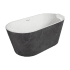 Transolid Finley 59" Free Standing Acrylic Soaking Tub with Center Drain and Overflow Marble Gray / White