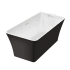Transolid Lily 59" Free Standing Acrylic Soaking Tub with Center Drain and Overflow Black / White
