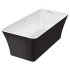 Transolid Lily Grande 67" Free Standing Acrylic Soaking Tub with Center Drain and Overflow Black / White