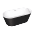 Transolid Maris 59" Free Standing Acrylic Soaking Tub with Center Drain and Overflow Black / White