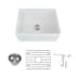 Transolid Logan 23-1/2" Farmhouse Single Basin Fireclay Kitchen Sink with Basin Rack and Basket Strainer N/A