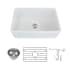 Transolid Logan 30" Farmhouse Single Basin Fireclay Kitchen Sink with Basin Rack and Basket Strainer N/A