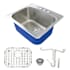 Transolid Meridian 25" Drop In Single Basin Stainless Steel Utility Sink Brushed Stainless