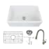 Transolid Covington 30" Farmhouse Single Basin Fireclay Kitchen Sink with Single Hole 1.8 GPM Kitchen Faucet White