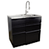Transolid Laundry Metal Cabinet 37-5/16" Free Standing Single Basin Stainless Steel Laundry Sink Cabinet Matte Black
