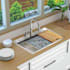 Transolid KWS 33" Drop In Single Basin Stainless Steel Kitchen Sink with Basin Rack, Basket Strainer, Colander and Cutting Board Stainless