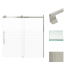 Transolid 60" High x 60" Wide Bypass Frameless Shower Door with Clear Glass Brushed Stainless