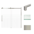 Transolid 60" High x 60" Wide Bypass Frameless Shower Door with Clear Glass Brushed Stainless