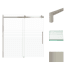 Transolid 60" High x 60" Wide Bypass Frameless Shower Door with Clear Glass Brushed Stainless