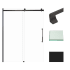 Transolid 76" High x 60" Wide Bypass Frameless Shower Door with Clear Glass Matte Black