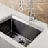 Transolid Studio 33" Undermount Single Basin Stainless Steel Kitchen Sink with Basin Rack PVD Gun Metal