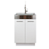 Transolid Contemporary Laundry Cabinet 23-5/8" Free Standing Single Basin Stainless Steel Laundry Sink Cabinet White
