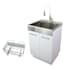 Transolid Contemporary Laundry Cabinet 23-5/8" Free Standing Single Basin Stainless Steel Laundry Sink Cabinet White