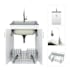 Transolid Contemporary Laundry Cabinet 23-5/8" Free Standing Single Basin Stainless Steel Laundry Sink Cabinet White