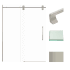 Transolid 80" High x 59" Wide Bypass Frameless Shower Door with Clear Glass Brushed Stainless