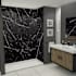 Transolid Titan 96" High x 60" Wide x 36" Deep High Gloss Shower Wall Kit with Aluminum Corner and Edge Trim Black Caruso