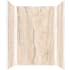 Transolid Titan 96" High x 60" Wide x 36" Deep High Gloss Shower Wall Kit with Aluminum Corner and Edge Trim Savanna Creme
