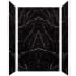 Transolid Titan 96" High x 60" Wide x 36" Deep High Gloss Bookmatch Shower Wall Kit with Aluminum Corner and Edge Trim Black Caruso