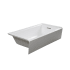 Transolid Unity 60" x 32" Three Wall Alcove Acrylic Soaking Tub with Right Drain, Drain Assembly, and Overflow White