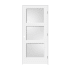 Trimlite 18" by 80" 3-Lite Shaker Left Handed Interior Prehung Passage Door with Satin Nickel Hinges and 4-9/16" Door Jamb Primed
