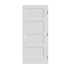 Trimlite 20" x 80" 4 Panel Shaker Primed Prehung Left Interior Passage Door with Matte Black Hinges and 7-1/4" Door Jamb Unfinished