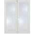 Trimlite 48" by 80" 2 Frosted Glass Lite Right Hand Active Ovolo Edge Interior Double French Door with Astragal, Black Hinges and 4-9/16" Door Jamb Primed