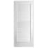 Trimlite 24" W x 80" H Plantation Full Louver Primed Solid Core 6-9/16" Jamb Left Handed Interior Pre Hung Passage Door with Satin Nickel Hinges Primed