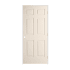 Trimlite 24" x 80" x 1-3/8" Primed 6-Panel Colonist Molded Textured Hollow Core 4-9/16" LH Prehung Door with Brushed Chrome Hinges Primed