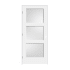 Trimlite 34" by 80" 3-Lite Shaker Right Handed Interior Prehung Passage Door with Brushed Chrome Hinges and 6-9/16" Door Jamb Primed