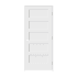 Trimlite 34" by 84" Shaker 5 Panel Left Handed Interior Prehung Passage Door with Satin Nickel Hinges and 4-9/16" Door Jamb Primed