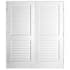 Trimlite 68" W x 84" H Plantation Full Louver Primed Solid Core 7-1/4" Jamb Interior Pre Hung Passage Door with Brushed Chrome Hinges Primed