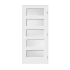 Trimlite 28" by 80" 5-Lite Shaker Left Handed Interior Prehung Passage Door with Satin Nickel Hinges and 4-9/16" Door Jamb Primed