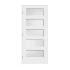 Trimlite 28" by 80" 5-Lite Shaker Right Handed Interior Prehung Passage Door with Brushed Chrome Hinges and 4-9/16" Door Jamb Primed