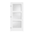 Trimlite 28" by 80" 3-Lite Shaker Right Handed Interior Prehung Passage Door with Black Hinges and 4-9/16" Door Jamb Primed