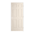 Trimlite 28" x 80" x 1-3/8" Primed 6-Panel Colonist Molded Textured Hollow Core 4-9/16" LH Prehung Door with Black Hinges Primed