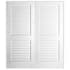 Trimlite 56" W x 84" H Plantation Full Louver Primed Solid Core 4-9/16" Jamb Interior Pre Hung Passage Door with Satin Nickel Hinges Primed