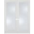 Trimlite 60" by 80" 2 Frosted Glass Lite Ovolo Edge Interior Double French Door with Ball Catch, Brushed Chrome Hinges and 4-9/16" Door Jamb Primed