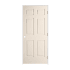 Trimlite 30" x 80" x 1-3/8" Primed 6-Panel Colonist Molded Textured Hollow Core 6-9/16" LH Prehung Door with Matte Black Hinges Primed