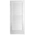 Trimlite 32" W x 80" H Plantation Full Louver Primed Solid Core 4-9/16" Jamb Left Handed Interior Pre Hung Passage Door with Brushed Chrome Hinges Primed